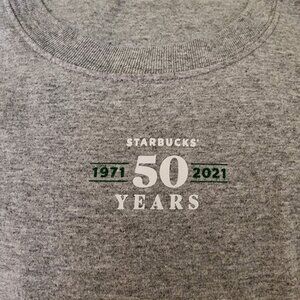 Starbucks 50th Anniversary Gray Logo T-Shirt Size Large Employee Promo